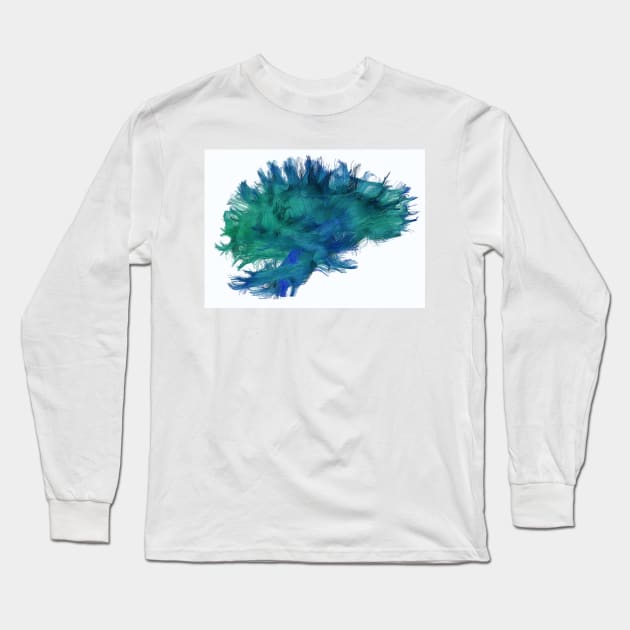 White matter fibres, DTI scan (C038/4656) Long Sleeve T-Shirt by SciencePhoto